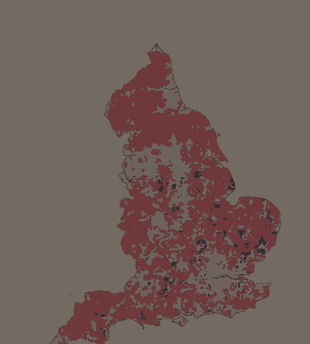 Travel-time catchment map used for Financial Times data journalism