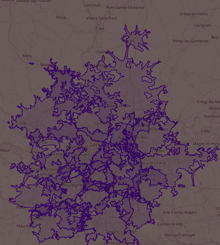 Geospatial analysis isochrone map used by Knight Frank